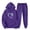 Purple, variant on ibuvkizy Women Two Piece Outfits Sets Fall!Outfits Men's and Women's Sports Tracksuits Long Sleeve Pullover Hoodies Sweatshirt Loose Coat and Sweatpants Fall Winter Suit Blue,S