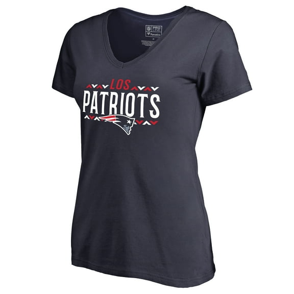Women's Navy New England Patriots Arriba V-Neck T-Shirt