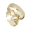 thumbnail image 5 of Pompeii3 14K Gold Matching Two Tone Hammered Wedding Ring Set, 5 of 5