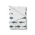 thumbnail image 2 of Sea Animals Soft Flannel Fleece Throw Blanket, Sharks Swimming Horizontal Silhouettes Powerful Dangerous Wild Life, Cozy Plush for Indoor and Outdoor Use, 70" x 90", Charcoal Grey White, by Ambesonne, 2 of 5