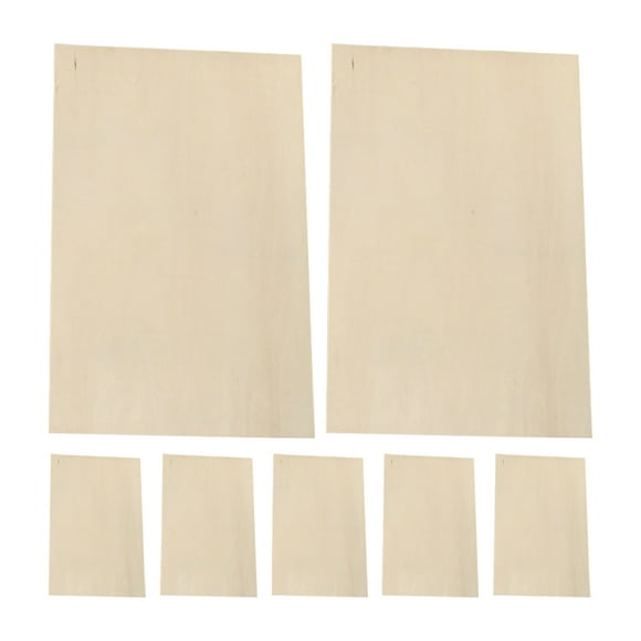7pcs Thin Basswood Plywood Sheets 12x8X0.12 Inch Wooden Rectangle Panels Unfinished Wood Boards for DIY Wood Burning Drawing Craft Projects