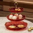 thumbnail image 2 of 24cm Three Layer Fruit Tray, Three Tier Serving Stand for Living Room Coffee Table, Stylish Snack Candy Dessert Display, Plastic Decorative Centerpiece Bowl, Multi Level Serving Platter, 2 of 6