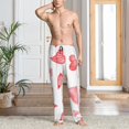 thumbnail image 2 of Fotbe Pink Hearts Pantalones de Pijama para Hombre, Pantalones de Dormir, Pantalones de Casa con Cintura Ajustable y Bolsillos-XX-Large, 2 of 6