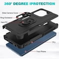 thumbnail image 4 of Rosebono Compatible With Motorola Moto G Stylus 2025 / Moto G Stylus 2026 Case, Hybrid Case With Adjustable Integrated Ring Kickstand (Black), 4 of 5