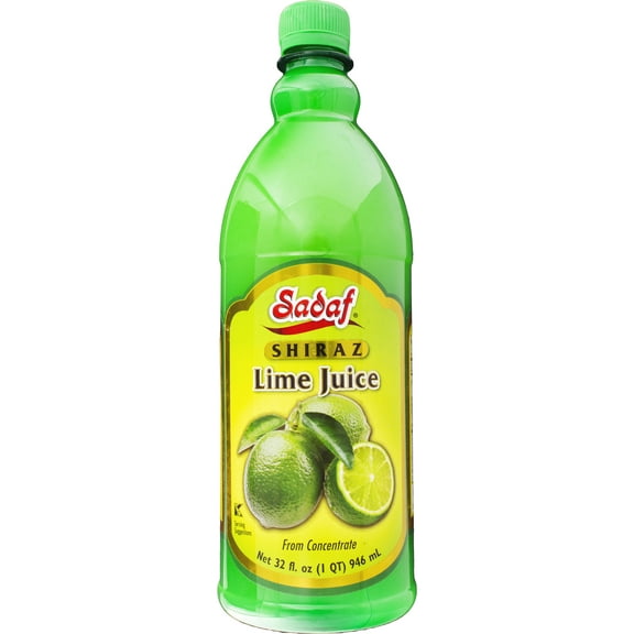Sadaf Lime Juice from Concentrate 32 Fl oz in a plastic bottle
