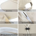 thumbnail image 6 of Women's Wide Brim Face Mask Removable Neck Sun Hat Face Flap Ponytail UV Protection Hat Garden Fishing Hiking/Beige, 6 of 8