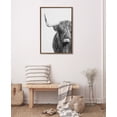 thumbnail image 6 of Kate and Laurel Sylvie B&W Highland Cow No. 1 Framed Canvas Wall Art by Amy Peterson Art Studio, 23x33 Gold, Black and White Animal Portrait Art, 6 of 6
