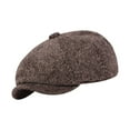 thumbnail image 3 of Gorro de , gorro para conducir de taxista, gorro octogonal de otoño informal a la moda, gorro plano para hombre, gorro de vendedor de periódicos Marrón Yinane Sombrero de boina, 3 of 8