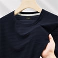 thumbnail image 7 of Fnnxeal Summer T Shirts for Man, Solid Crew Neck Short Sleeve Tops Big and Tall Shirts Casual Mens Dark Blue Lightweight Tees Size 2XL, 7 of 7