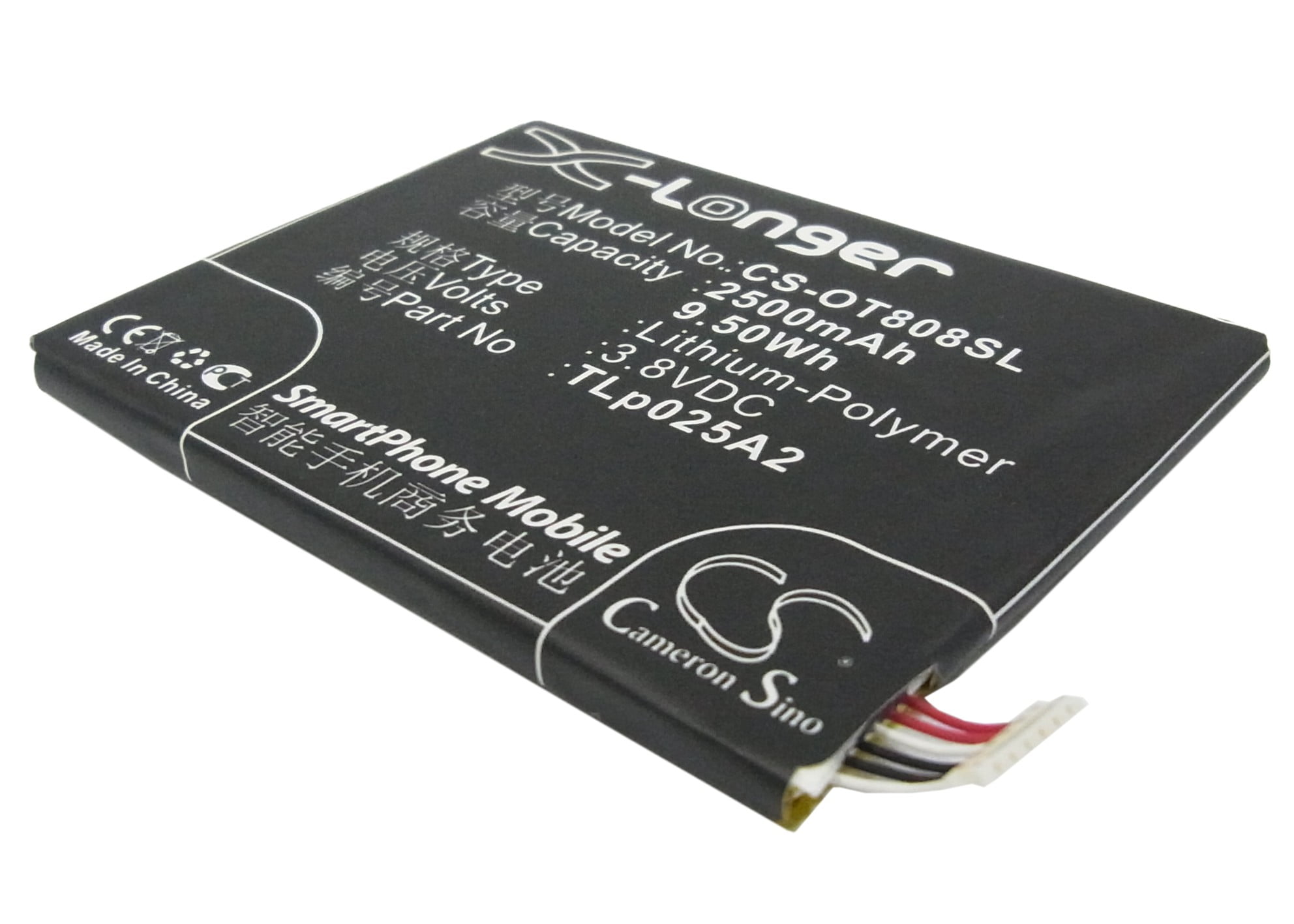 Replacement Battery For Alcatel 3.8v 2500mAh / 9.50Wh Mobile ...