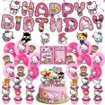 thumbnail image 1 of Sanrio-Decoración de globos para fiesta de cumpleaños de niños, suministros escolares con temática de Cinnamoroll, bandera para tirar, Charm, fila de pastel, 1 of 4