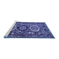 thumbnail image 2 of Ahgly Company Machine Washable Indoor Rectangle Medallion Blue Traditional Area Rugs, 5' x 7', 2 of 4