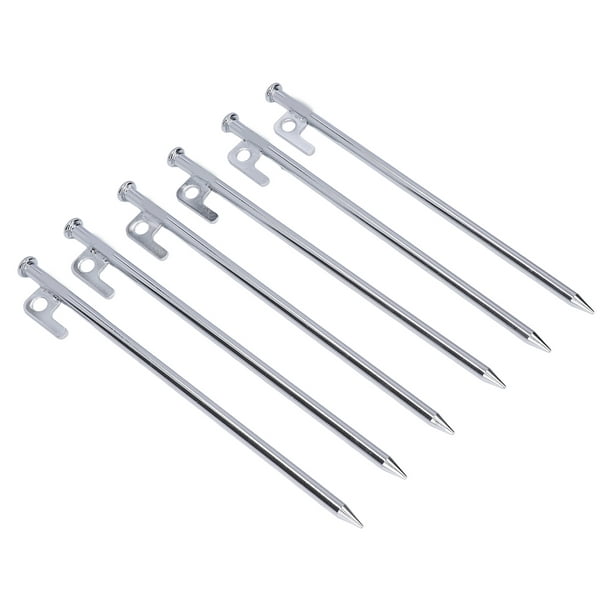 QIILU 6Pcs Tent Stakes Pegs Anti Dropping Good Fixability Flat Head Design  Easy To Use Outdoor Camping Tent Pegs For Hiking,Outdoor Camping Tent