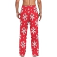 thumbnail image 2 of Red Christmas Snowflake Ghost Pajama Pants Men's Lounge Pants Light with Drawstring and Pockets, 2 of 7