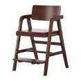 thumbnail image 1 of Siruishop Solid Wood High Chair Adjustable Sturdy for Bedroom with Foot Rest Highchair All Dark Wood, 1 of 8