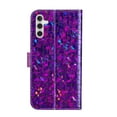 thumbnail image 3 of SaniMore for Samsung Galaxy A14 5G Wallet Case with Card Slot, Bling Sparkle Glitter Magnetic Clasp Purse Soft TPU + PU Leather Cover with Practical Bracket Shockproof Protection Shell, Purple, 3 of 8