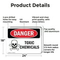 thumbnail image 2 of (2 Pack) Toxic Chemicals OSHA Danger Sign 24 Inch X 18 Inch Indoor / Outdoor Rust-Free Aluminum Metal Signs for Workplace, Workshop, and Construction Site, Made in the USA, 2 of 8