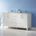 thumbnail image 2 of Sutton 60" Carrara White Marble Countertop Double Vanity w/o Mirror White, 2 of 9