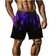 thumbnail image 5 of Men's Shorts Casual Classic Fit Drawstring Summer Beach Shorts with Elastic Waist and Pockets Purple XL, 5 of 6