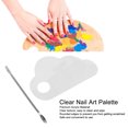 thumbnail image 3 of Nail Art Palette, Transparent Multifunctional Prevent Deformation Makeup Mixed Color Tray Thick With Spatula For Home, 3 of 8