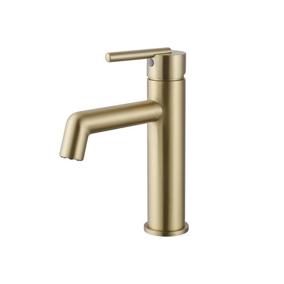 Solid Brass Single Hole Bathroom Sink Faucet, Single Lever Deck Mounted Basin Faucet