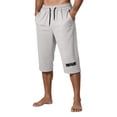 thumbnail image 2 of Xdegoge Mens Athletic Shorts Below Knee Capri Pants Elastic Waist Drawstring with Pockets Quick Dry Breathable Workout Gym Running Activewear Training, 2 of 5