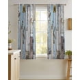 thumbnail image 4 of Blue Grey Wooden Sheer Curtains 45 Inch Length 2 Panels Set for Living Room/Bedroom, Farmhouse Barn Sunflowers Retro Kitchen Curtains Grommet Semi-Sheer Curtains Drapes Window Treatments 42"x45"x2, 4 of 7