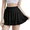 thumbnail image 1 of Falda atlética para mujer Faldas deportivas de 2 capas con pantalones cortos con bolsillo Irfora Negro/L, 1 of 7