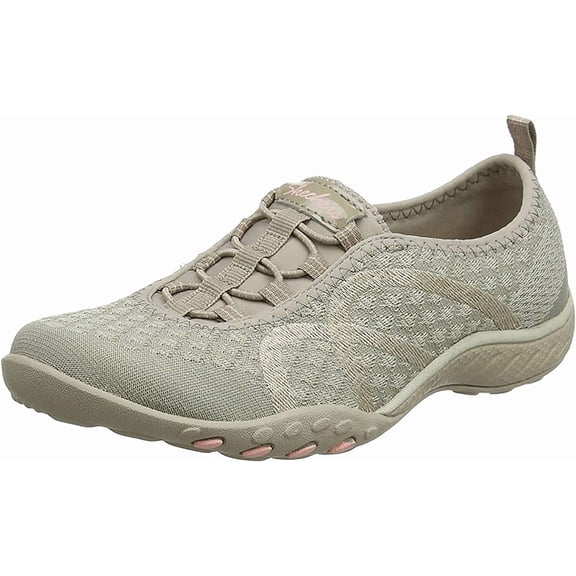 Skechers Women's Breathe Easy Fortune Knit, Taupe, 10 M US