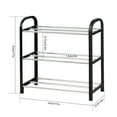 thumbnail image 6 of NiHome Compact 3-Tier Small Shoe Rack Organizer - Sturdy Metal Frame, Vertical Display Shelf for 6 Pairs of Shoes, Ideal for Closet, Hallway, Entryway, Living Room, Bedroom - Lightweight (Black), 6 of 7