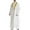 White@GC@, variant on CONZONE Mens Muslim Kaftan Abaya Long Sleeve Robe For Men Trendy Solid Color Lapel Arab Thobe