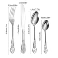 thumbnail image 3 of Vintage Silverware Set Embossed Dining Utensils Stainless Steel Carved Cutlery For Wedding Restaurant Home Silver 4 Pieces, 3 of 6