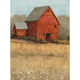 thumbnail image 2 of OToole, Tim 12x14 Black Ornate Wood Framed with Double Matting Museum Art Print Titled - Red Barn View II, 2 of 4