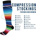 thumbnail image 4 of FREEAMG Mexican Serape Blanket Stripes Compression Socks Women Men Knee High Stockings for Sports,Running,Travel 2Pair, 4 of 7
