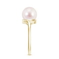 thumbnail image 3 of Pearl Ring Sterling Silver Fresh Water Pearl Solitaire Rings for Women 925 Silver June Birthstone Rings for Teen Girls Wedding Anniversary Twisted Ring Yellow Gold Plated Ring Size 9, 9MM, 3 of 6