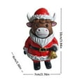thumbnail image 2 of 1PC Highland Cow Figurines Christmas Santa Candy Cane Highland Cow Gnomes Scottish Resin Statue Calf Lovers Gifts for Xmas Home Garden Kitchen Office Tiered Tray Table Decor, 2 of 7