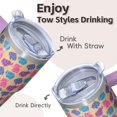 thumbnail image 4 of 20oz elephant Stainless Steel Tumbler with Handle and Straw Insulated Coffee Travel Mug Water Bottle with Lid and Straw Perfect for Office Commute Home Use Gift for Women Men, 4 of 6