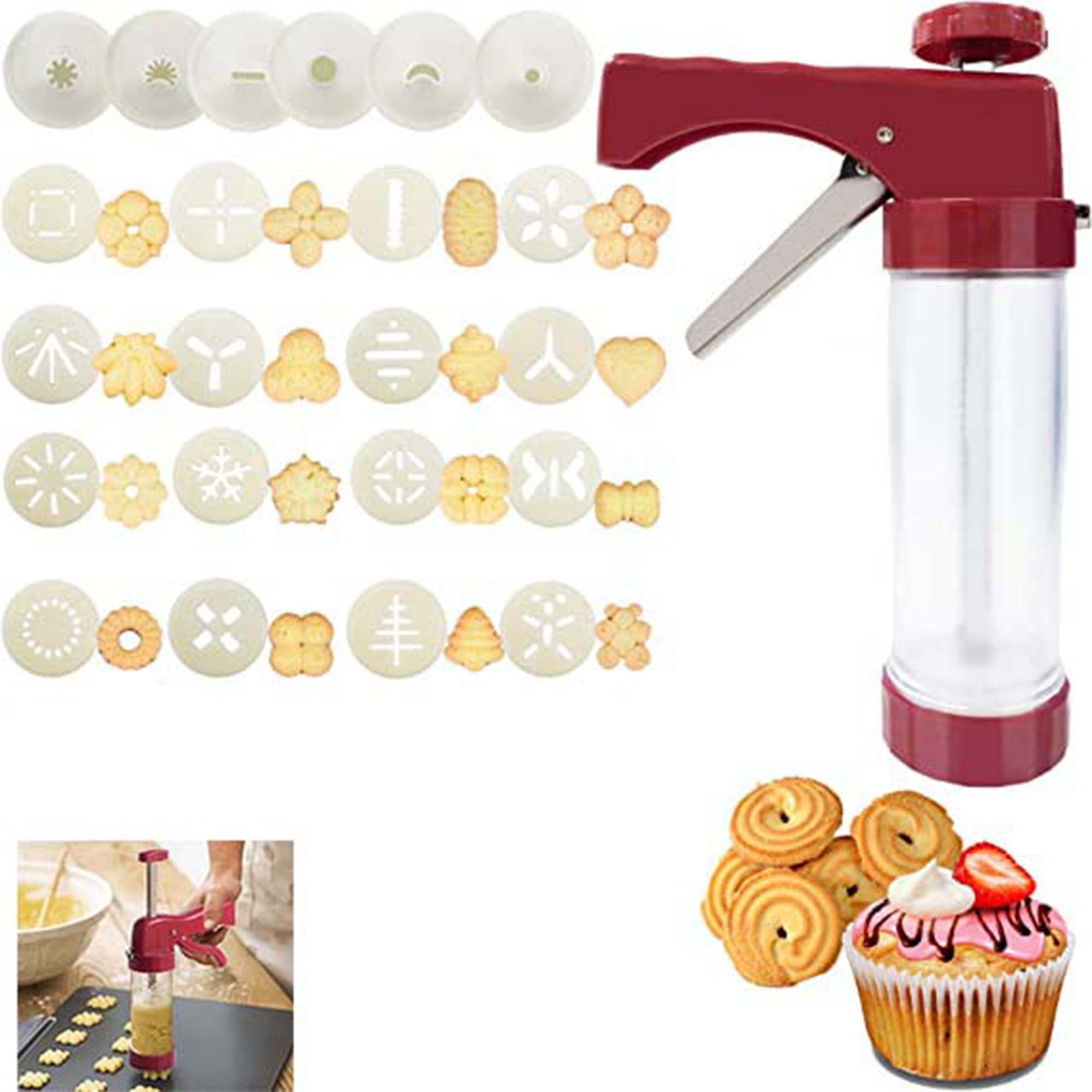 Cookie Press, Cookie Press Gun Kit, Classic Biscuit Maker Stainless