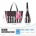 thumbnail image 3 of Kdxio Ribbon Breast Cancer Awareness for Beach Bag for Women Large Beach Tote Bag Waterproof Sandproof Swim Bag with Zipper Pockets Beach Vacation Travel, 3 of 6