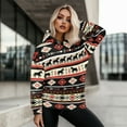 thumbnail image 4 of FOR U DESIGNS Aztec Ethnic Womens Oversized Sweatshirts Hoodies Long Sleeve Shirts Pullover Fall Clothes Size 2XL Graphic Hoodie for Women Trendy Down-Shoulder Collar, 4 of 7
