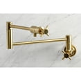 thumbnail image 2 of Kingston Brass KS4107DX Concord Two-Handle 1-Hole Wall Mount Pot Filler Faucet in Brushed Brass, 2 of 8