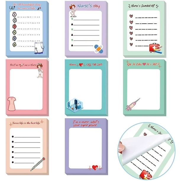 16 Pieces Nurse Notepad Funny Notepads Sarcastic Sticky Memo Pads for ...