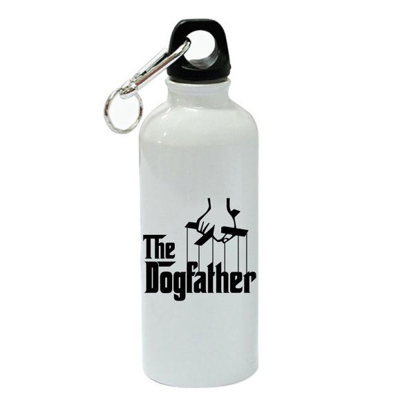 The Dogfather White Aluminum Sports 20 oz Water Bottle