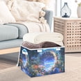 thumbnail image 3 of Yayeee Collapsible Cube Storage Bin with Lid Fabric Closet Decorative Basket with Handles, Beautiful Floral Moon, 3 of 7