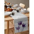 thumbnail image 3 of Table Runner Dresser Scarf 13 x 36 Inch Abstract Purple Tulip Ray Wood Grain Table Runners Non-Slip Heat Kitchen Dining Table Decor for Kitchen Farmhouse Indoor Outdoor Home Party, 3 of 7