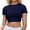 Navy, variant on Xiaoxatg Womens T Shirts,Women's T-Shirts Casual Short Sleeve Crop Top with Round Neck for Spring Summer Basic Solid Style Women's Tops Navy XXL