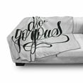 thumbnail image 3 of Hello Gorgeous Soft Flannel Fleece Throw Blanket, Unique Handwriting Style Font Calligraphy Phrase on White Background, Cozy Plush for Indoor and Outdoor Use, 60" x 80", Black and White, by Ambesonne, 3 of 6