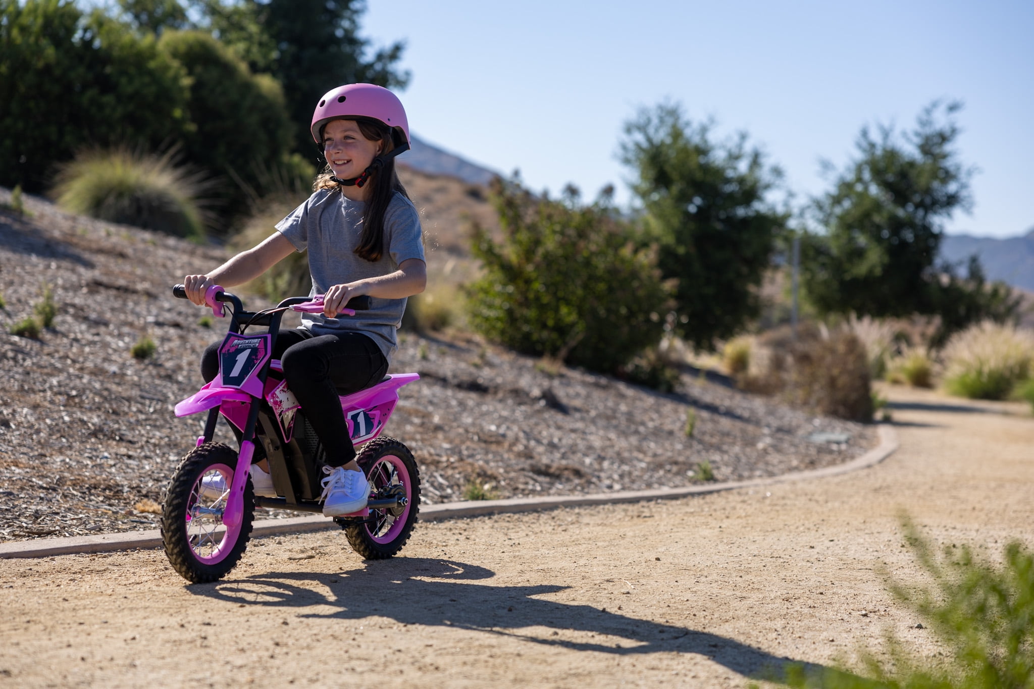 Adventure Force 12V Electric Dirt Bike, Kids Battery Powered Ride on, Ages 5 Years and up, Pink