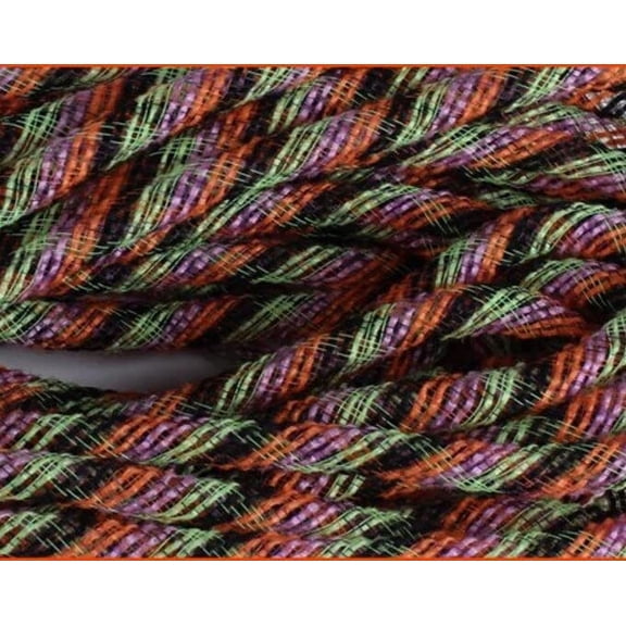 Halloween Orange Black and Purple, 8Mmx30yd Faux Jute Flex Tubing, RE3666T7