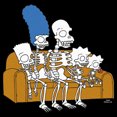 thumbnail image 2 of Men's The Simpsons Skeleton Family on Couch Graphic Tee Black Medium, 2 of 5
